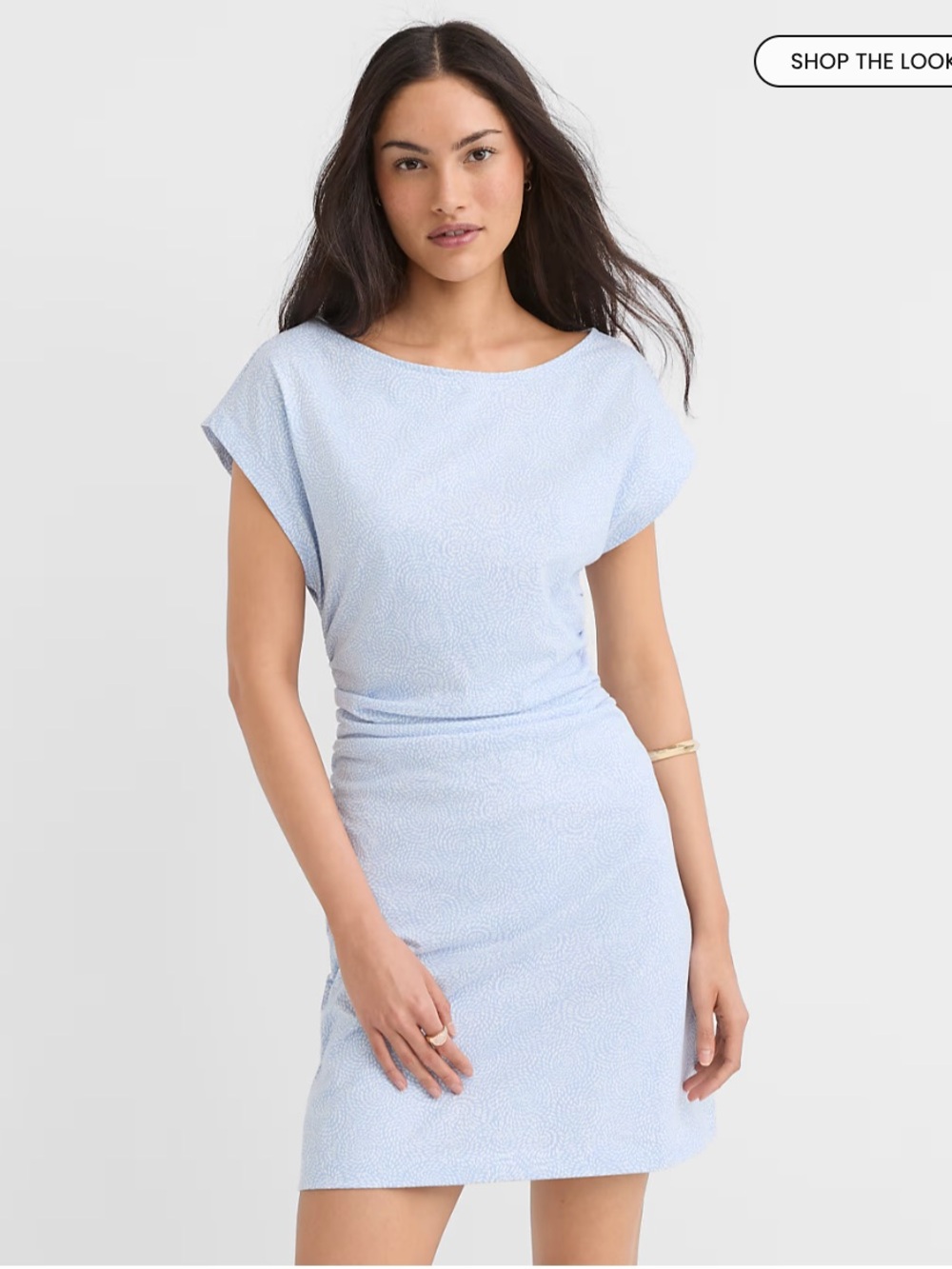 LOFT Light Blue Short Sleeve Mini Dress